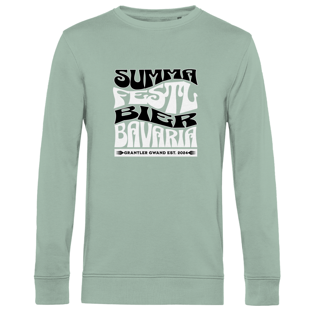 Herren Premium Bio Sweatshirt Summa, Festl, Bier, Bavaria - schwarz/weiß