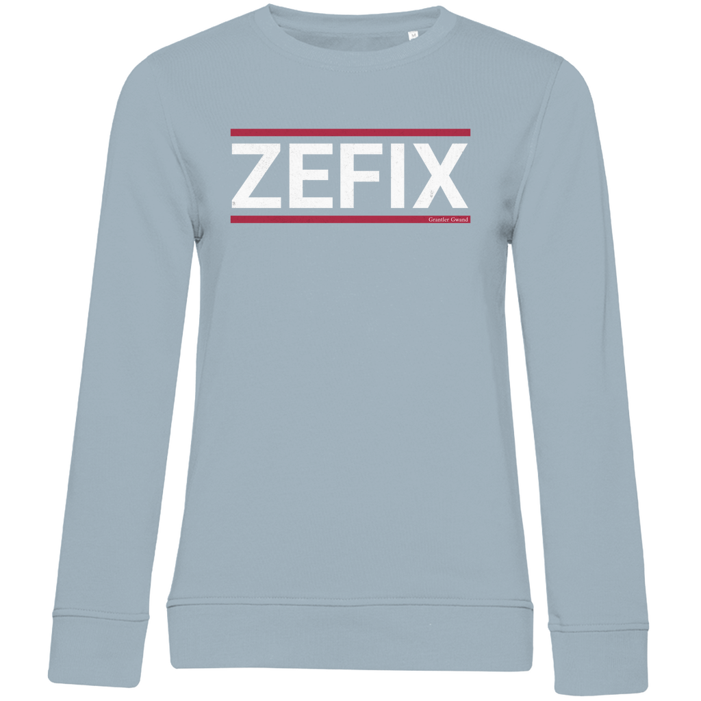 Damen Premium Bio Sweatshirt Zefix - rot/weiß