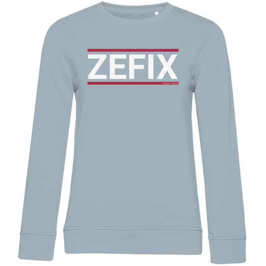Damen Premium Bio Sweatshirt Zefix - rot/weiß