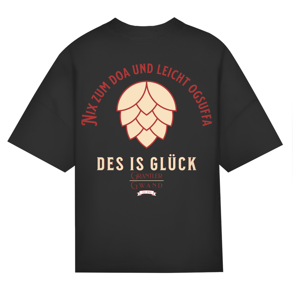 Bayerisches Oversize T-Shirt Unisex - Nix zum doa und leicht ogsuffa - rot/beige - Grantler Gwand