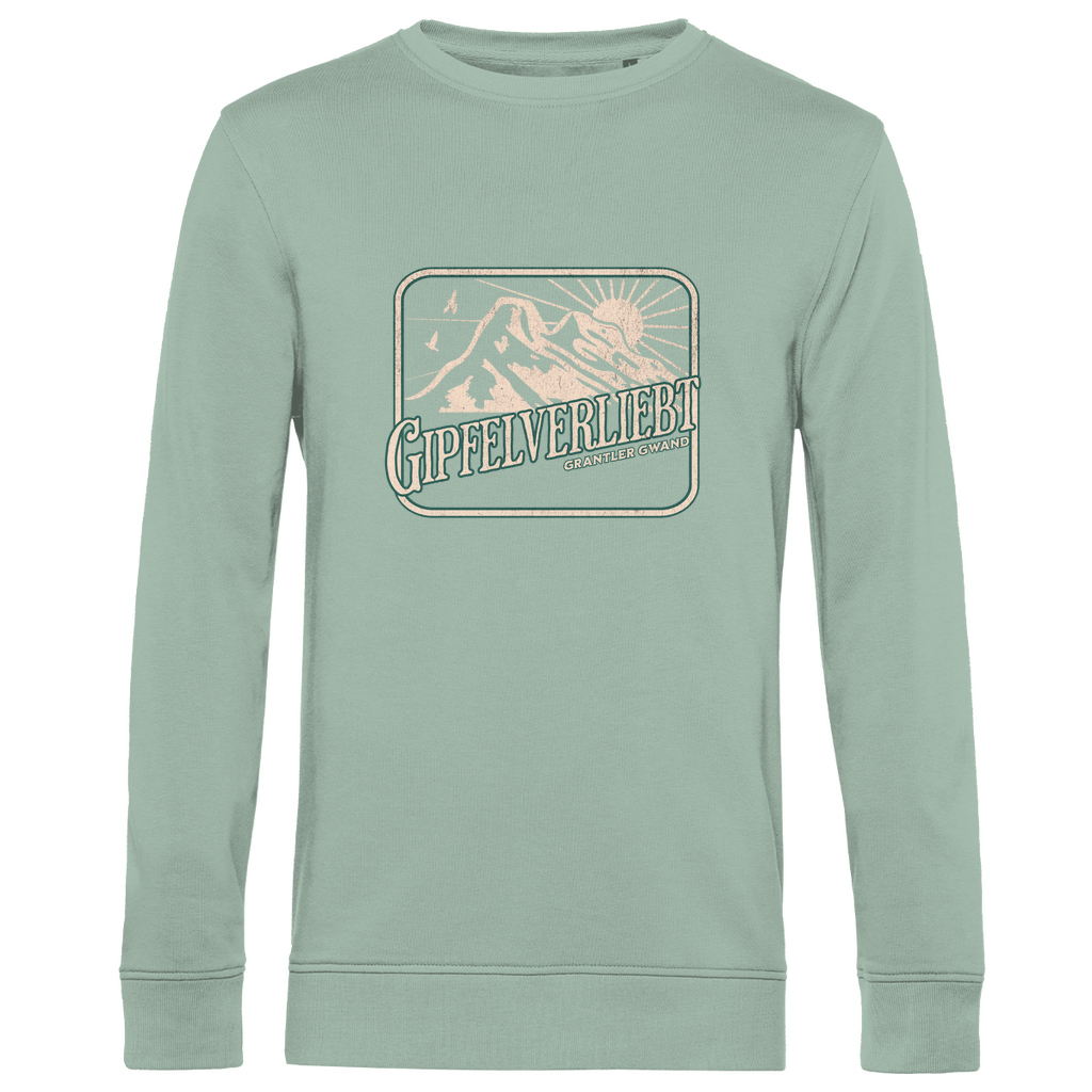 Herren Premium Bio Sweatshirt Gipfelverliebt - grün/gold