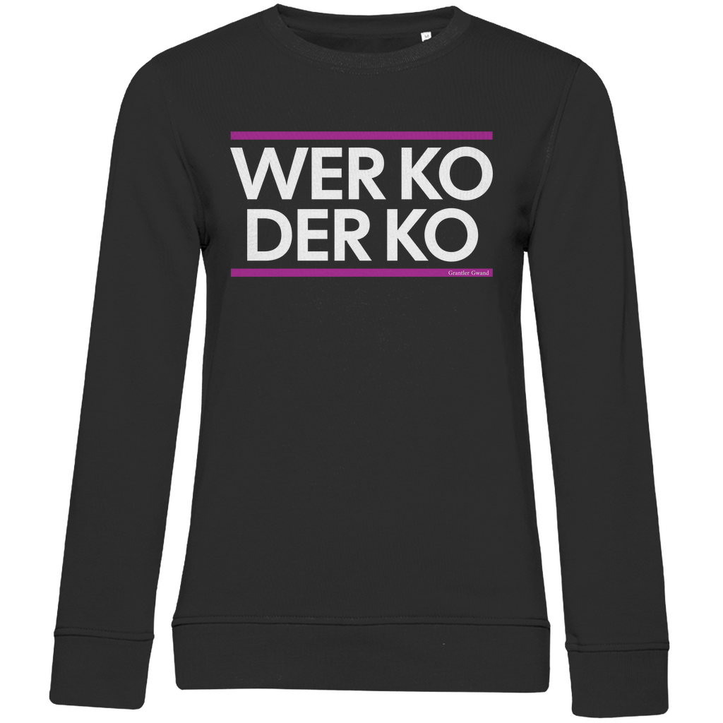 Damen Premium Bio Sweatshirt wer ko der ko - pink/weiß