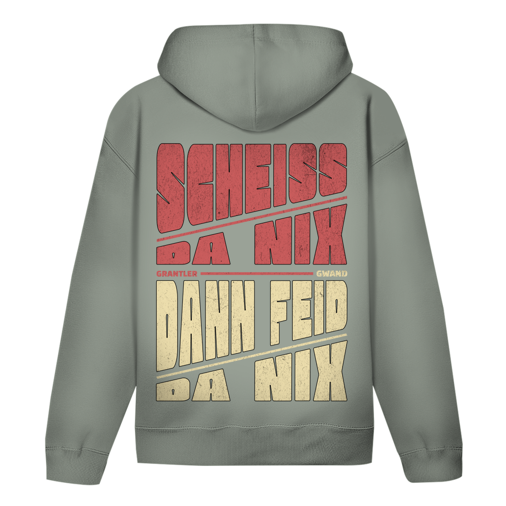 Bayerischer Hoodie unisex - Scheiss da nix, dann feid da nix - rot/beige - Grantler Gwand