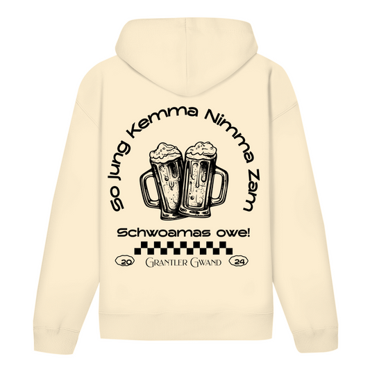 Bayerischer Hoodie Unisex - So jung kemma nimma zam, schwoamas owe - schwarz - Grantler Gwand