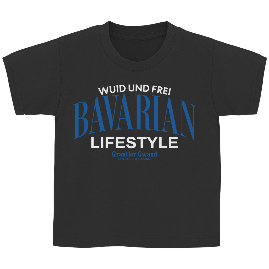 Bayerisches Kinder T-Shirt - Wuid und Frei - Bavarian Lifestyle - Grantler Gwand