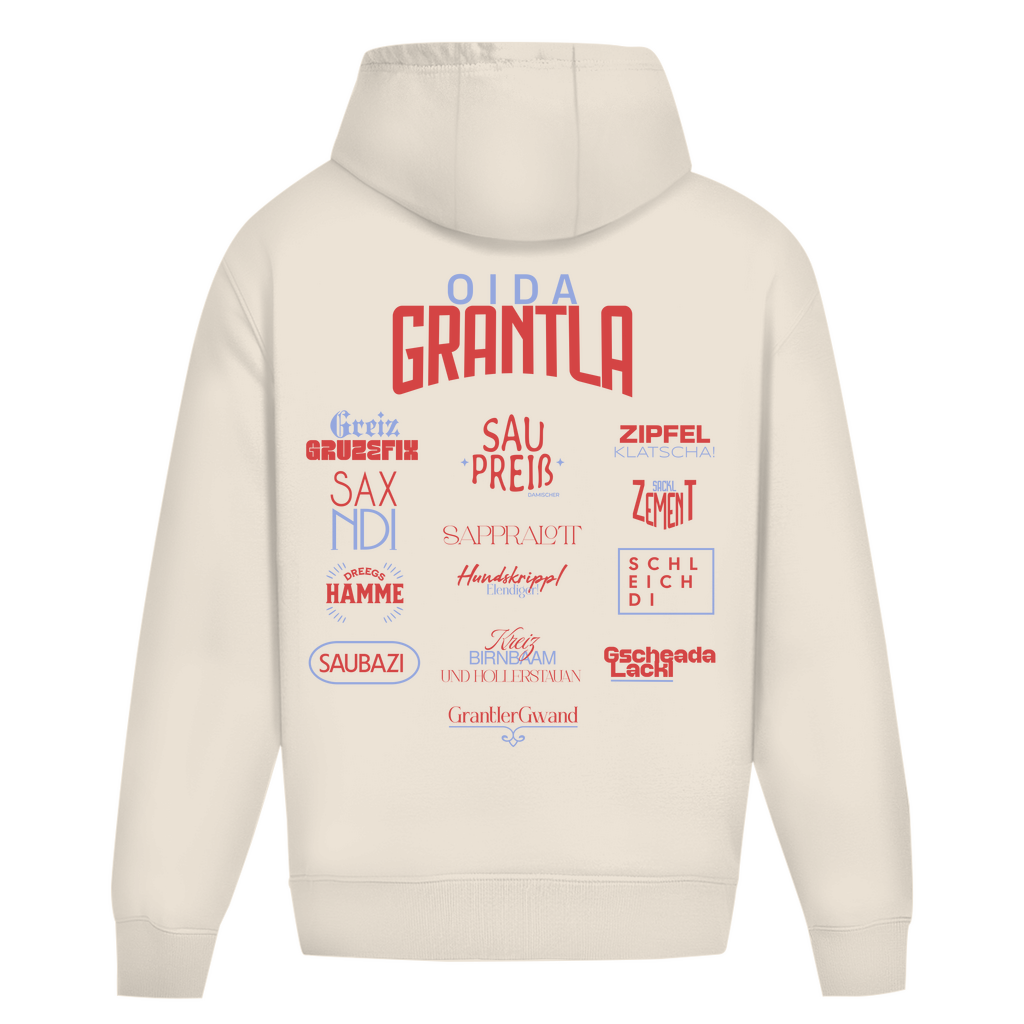 Bayerischer Heavy Oversize Hoodie Unisex - Oida Grantla- Rot - Grantler Gwand