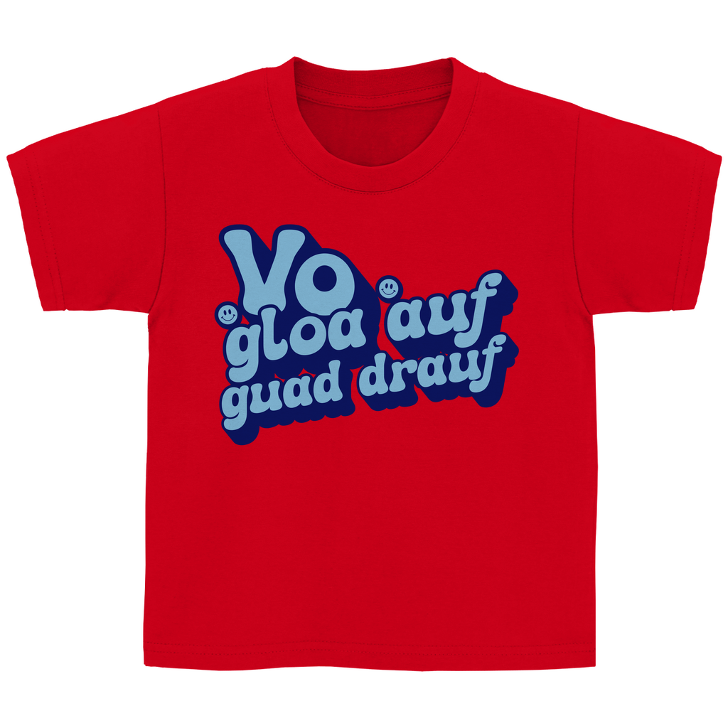 Bayerisches Kinder T-Shirt - Vo gloa auf guad drauf - blau - Grantler Gwand
