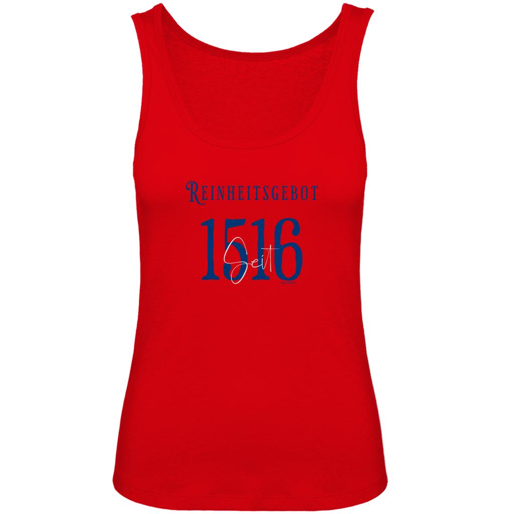 Bayerisches Damen Premium Organic Tank Top Reinheitsgebot seit 1516 - blau/weiß - Grantler Gwand