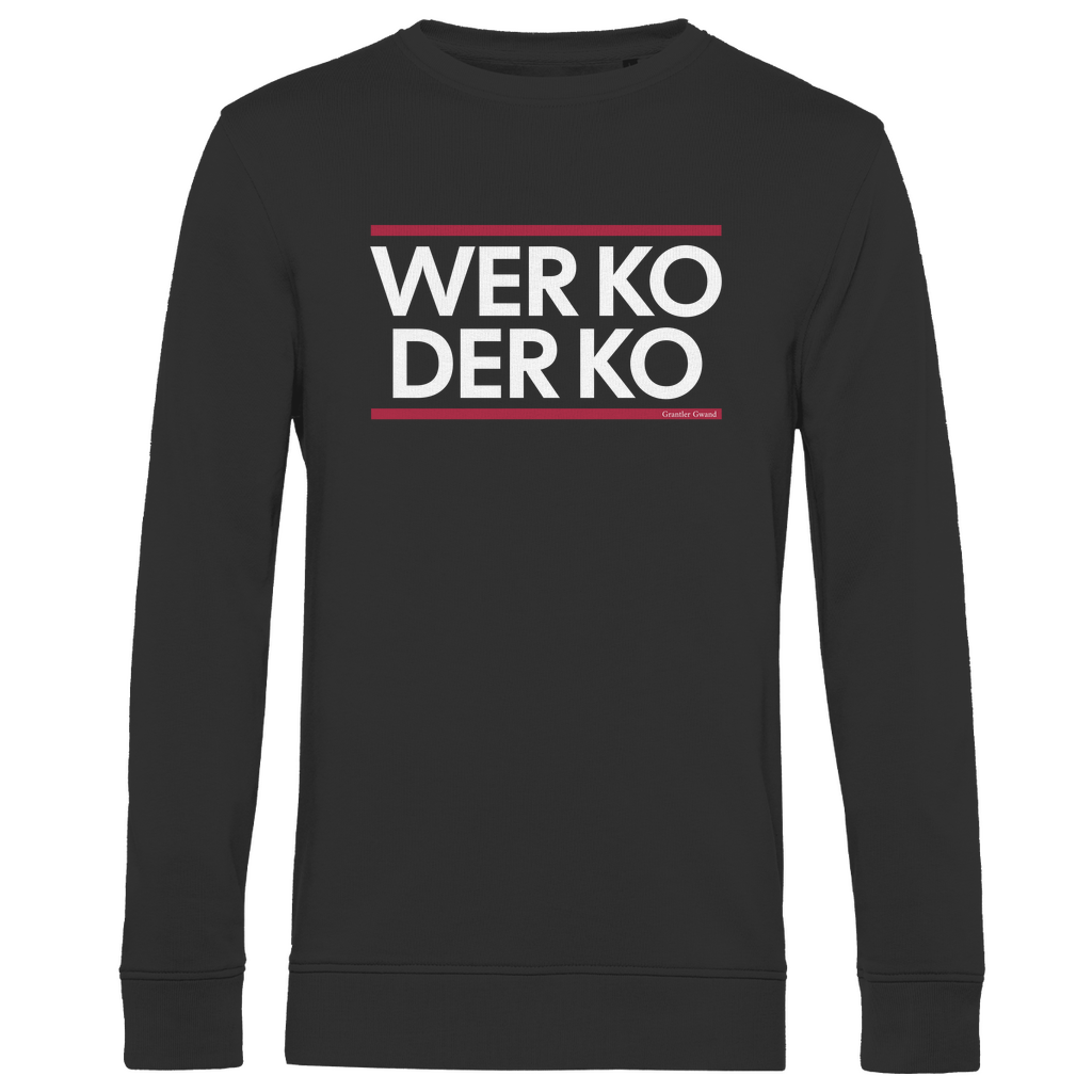 Herren Premium Bio Sweatshirt wer ko der ko - rot/weiß
