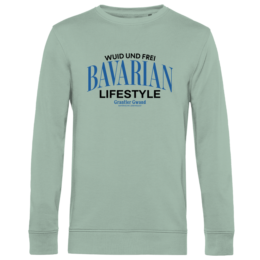 Bayerisches Herren Premium Bio Sweatshirt Bavarian Lifestyle - schwarz - Grantler Gwand