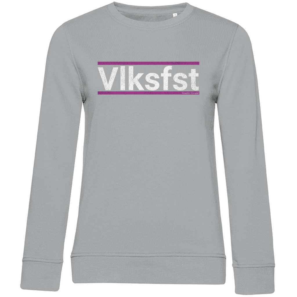 Damen Premium Bio Sweatshirt Vlksfst - lila/weiß