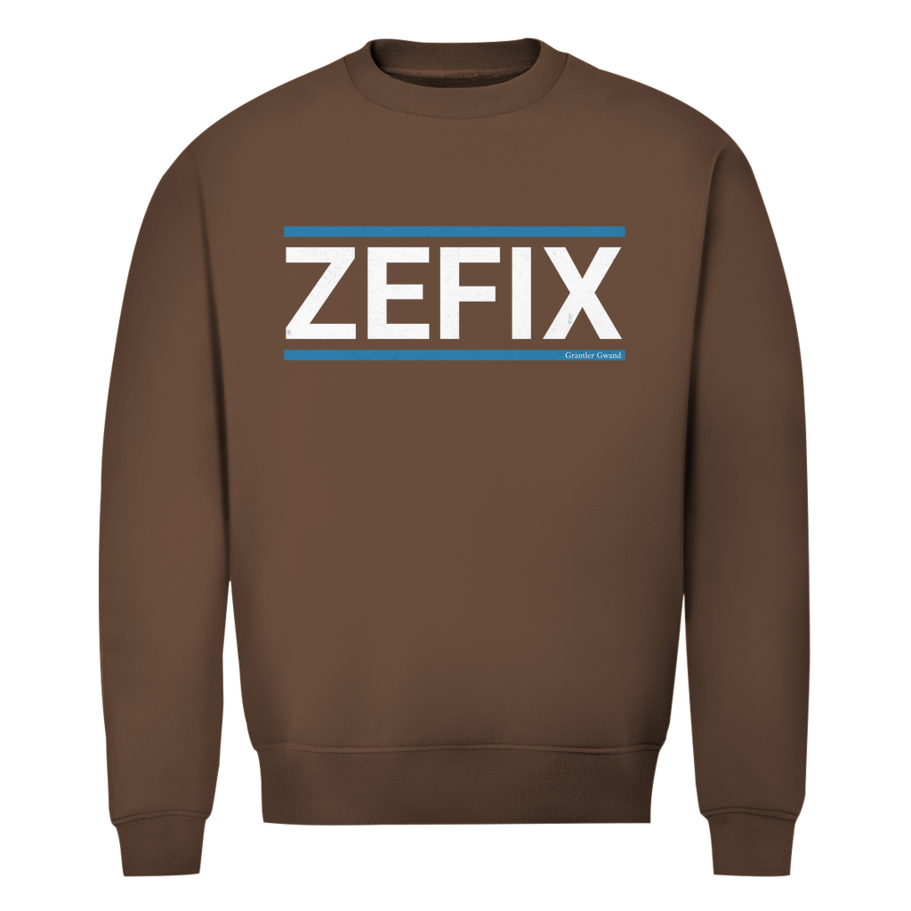 Herren Premium Bio Sweatshirt Zefix - blau/weiß