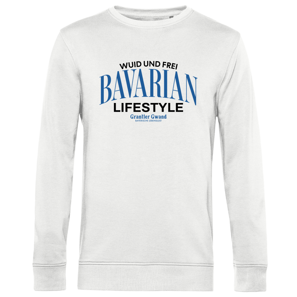 Bayerisches Herren Premium Bio Sweatshirt Bavarian Lifestyle - schwarz - Grantler Gwand