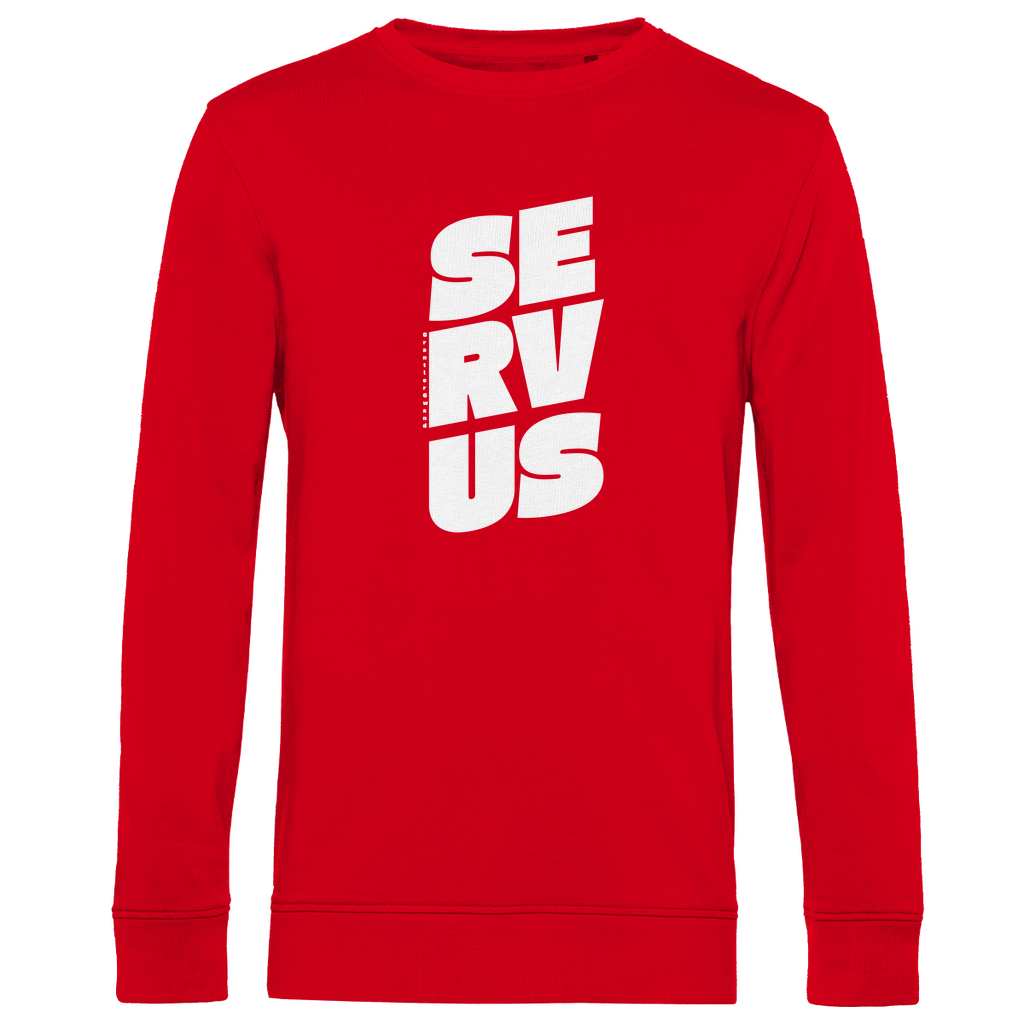Herren Premium Bio Sweatshirt Servus - weiß