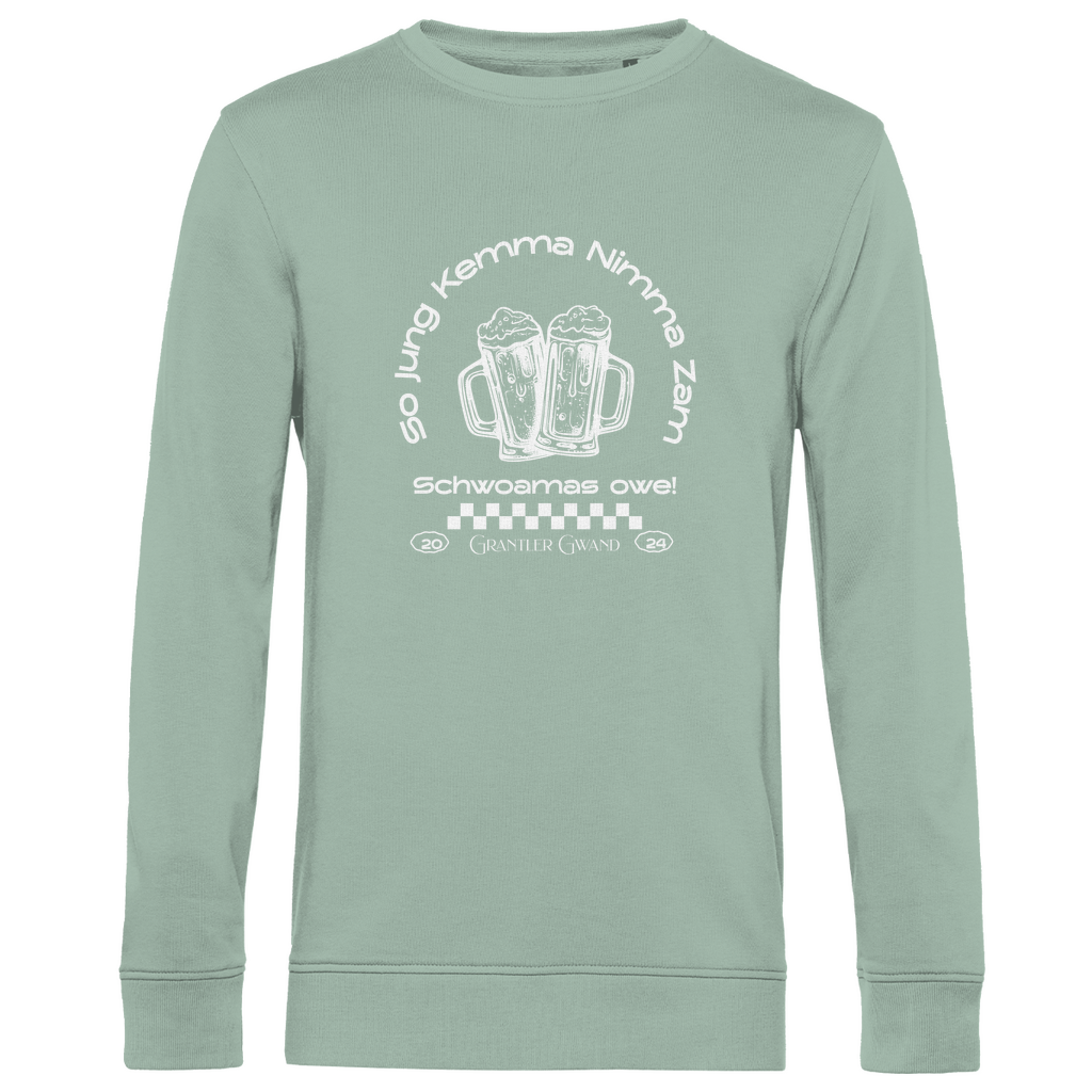 Herren Premium Bio Sweatshirt So jung kemma nimma zam, schwoamas owe - weiß
