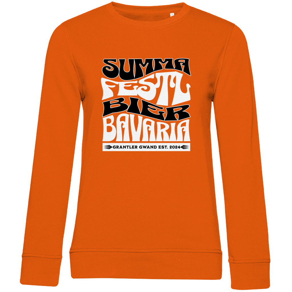 Damen Premium Bio Sweatshirt Summa, Festl, Bier, Bavaria - schwarz/weiß