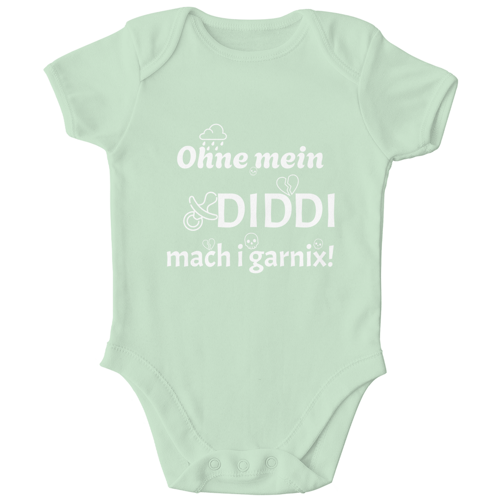 Bayerischer Bio Baby Body Ohne mein Diddi - weiß - Grantler Gwand