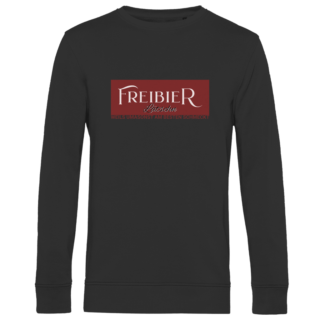 Herren Premium Bio Sweatshirt Freibierlätschn - rot