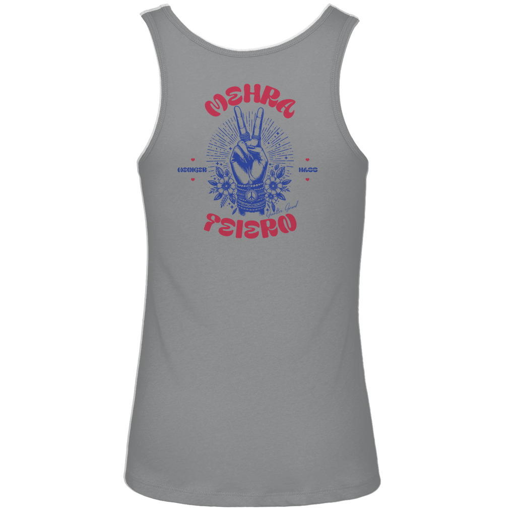 Bayerisches Damen Premium Organic Tank Top Weniger Hass, Mehra Feiern - Rot/Blau - Grantler Gwand - Rückendruck