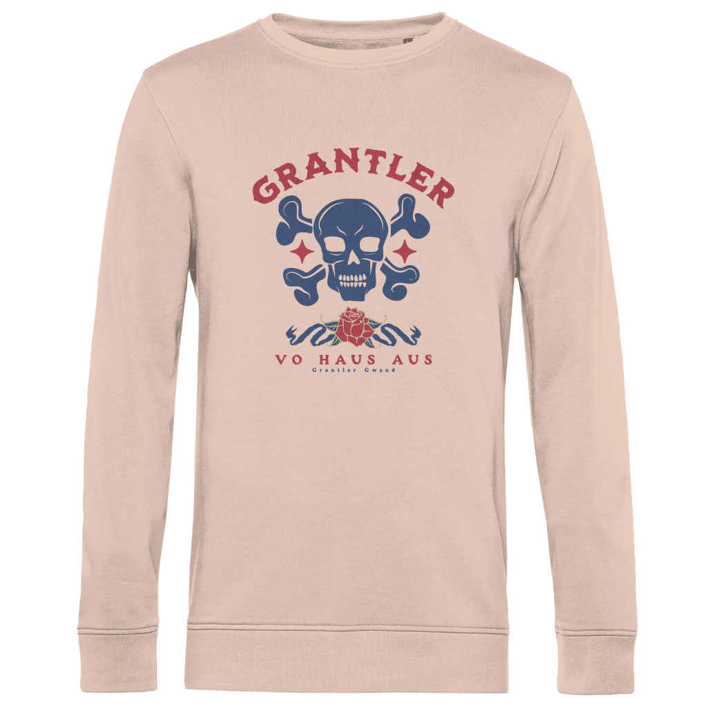 Bayerisches Herren Premium Bio Sweatshirt Grantler vo Haus aus - rot/blau - Grantler Gwand