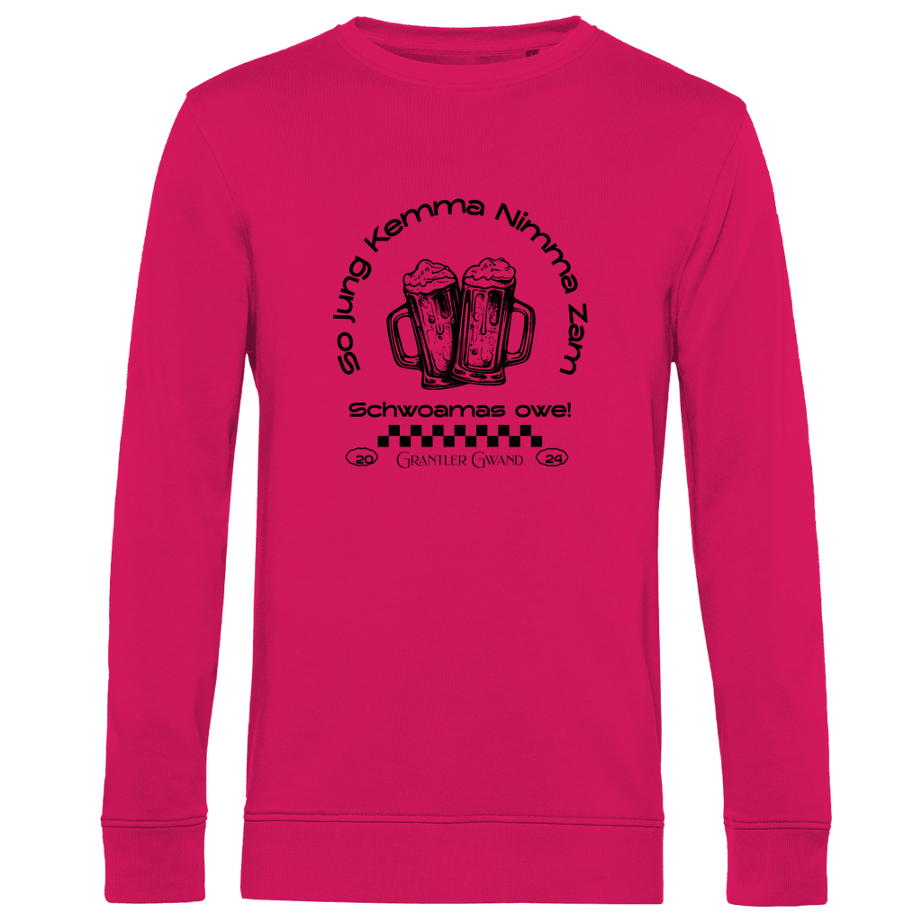 Herren Premium Bio Sweatshirt So jung kemma nimma zam, schwoamas owe - schwarz