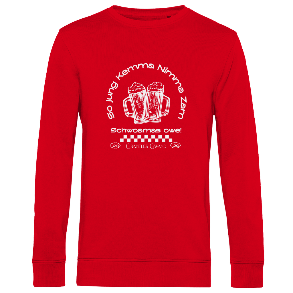 Herren Premium Bio Sweatshirt So jung kemma nimma zam, schwoamas owe - weiß