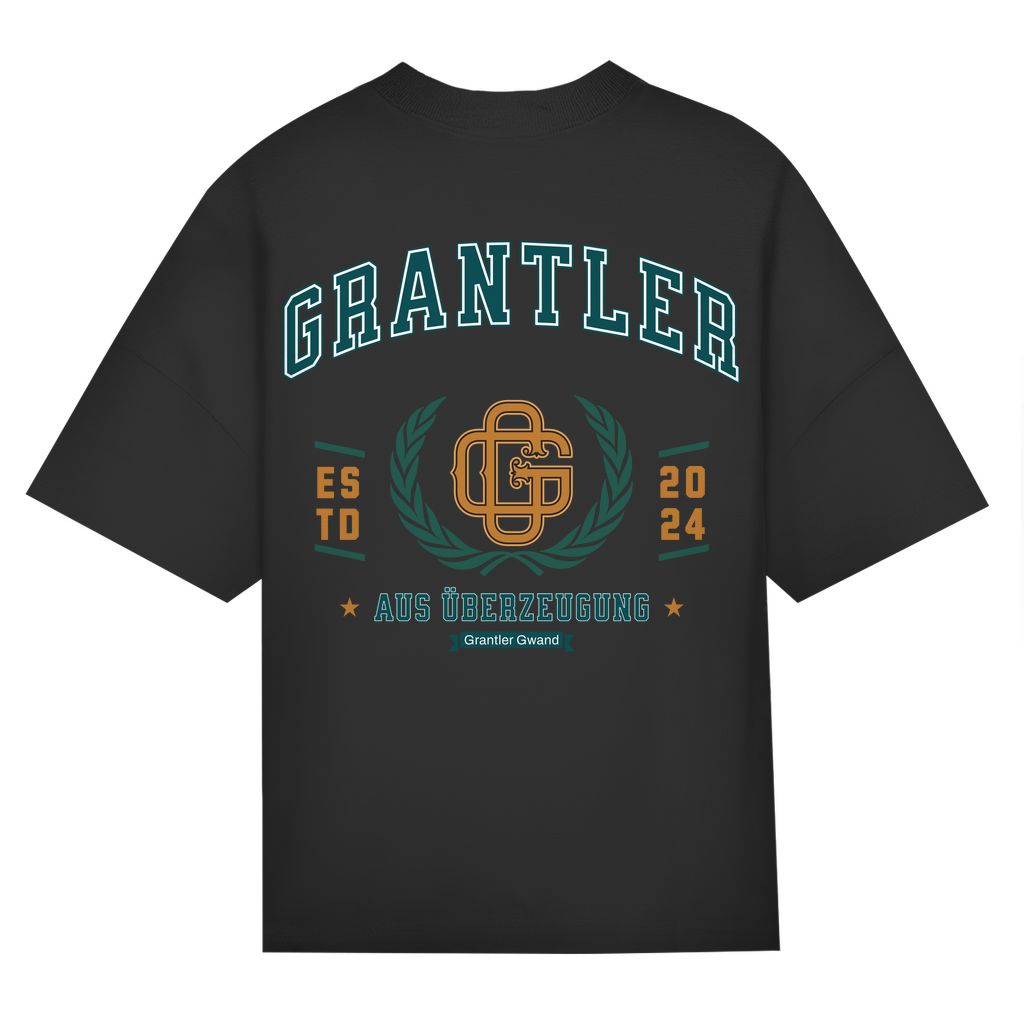 Bayerisches Oversize T-Shirt Männer - Grantler aus Überzeugung - grün/gold - Grantler Gwand