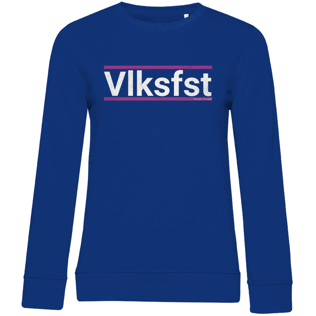 Damen Premium Bio Sweatshirt Vlksfst - lila/weiß