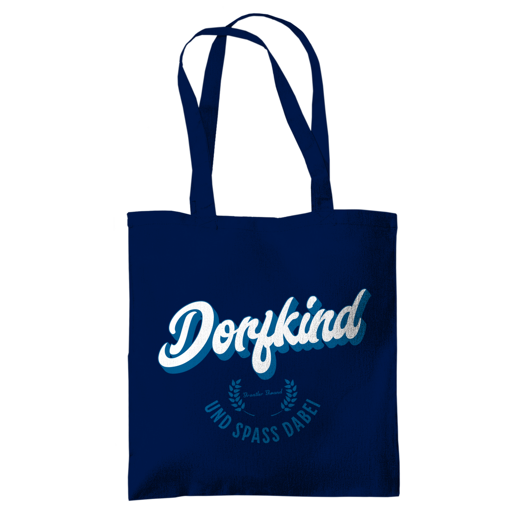 Bayerische Tragetasche Dorfkind und Spaß dabei - blau - Grantler Gwand
