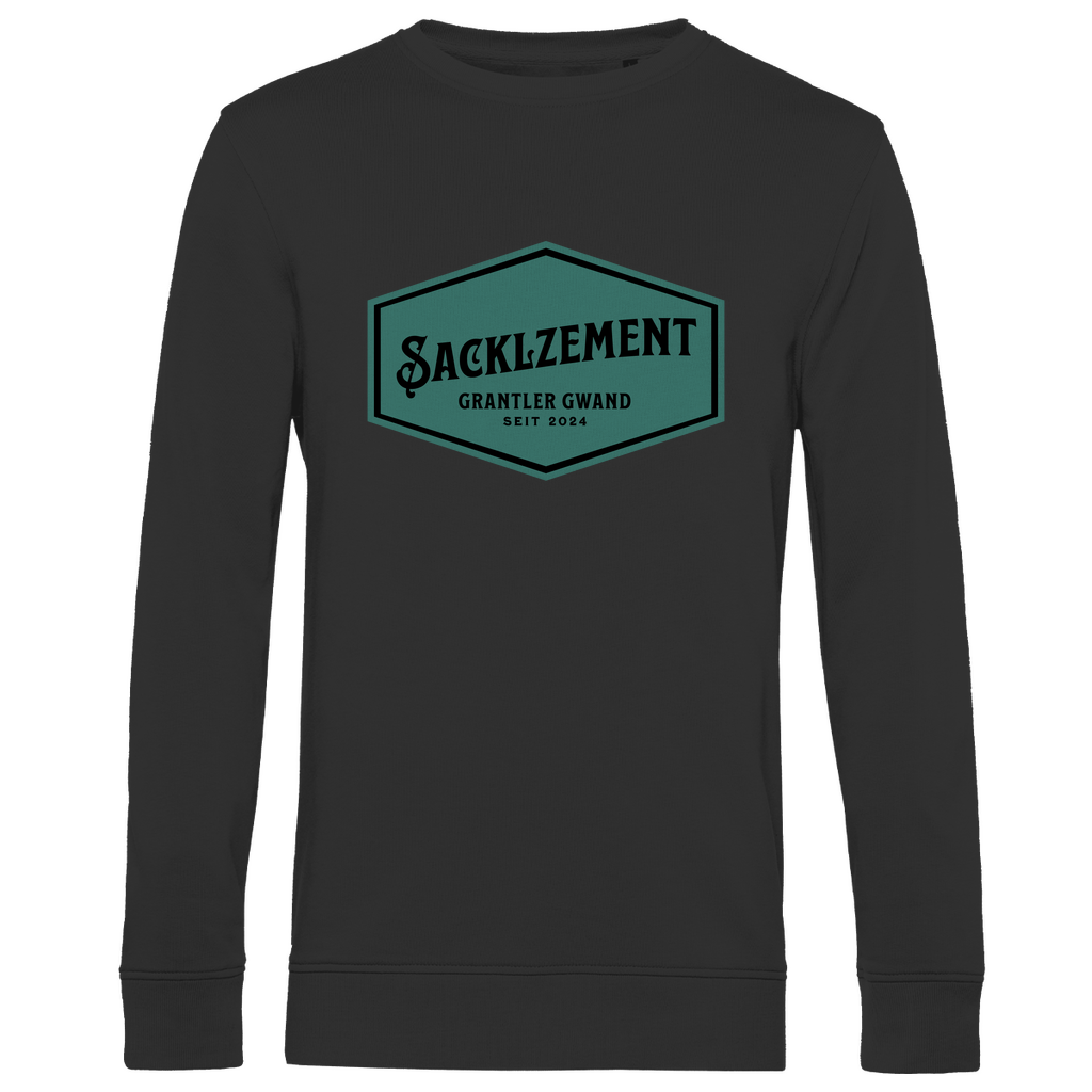 bayerisches Herren Premium Bio Sweatshirt Sacklzement - Grün - Grantler Gwand