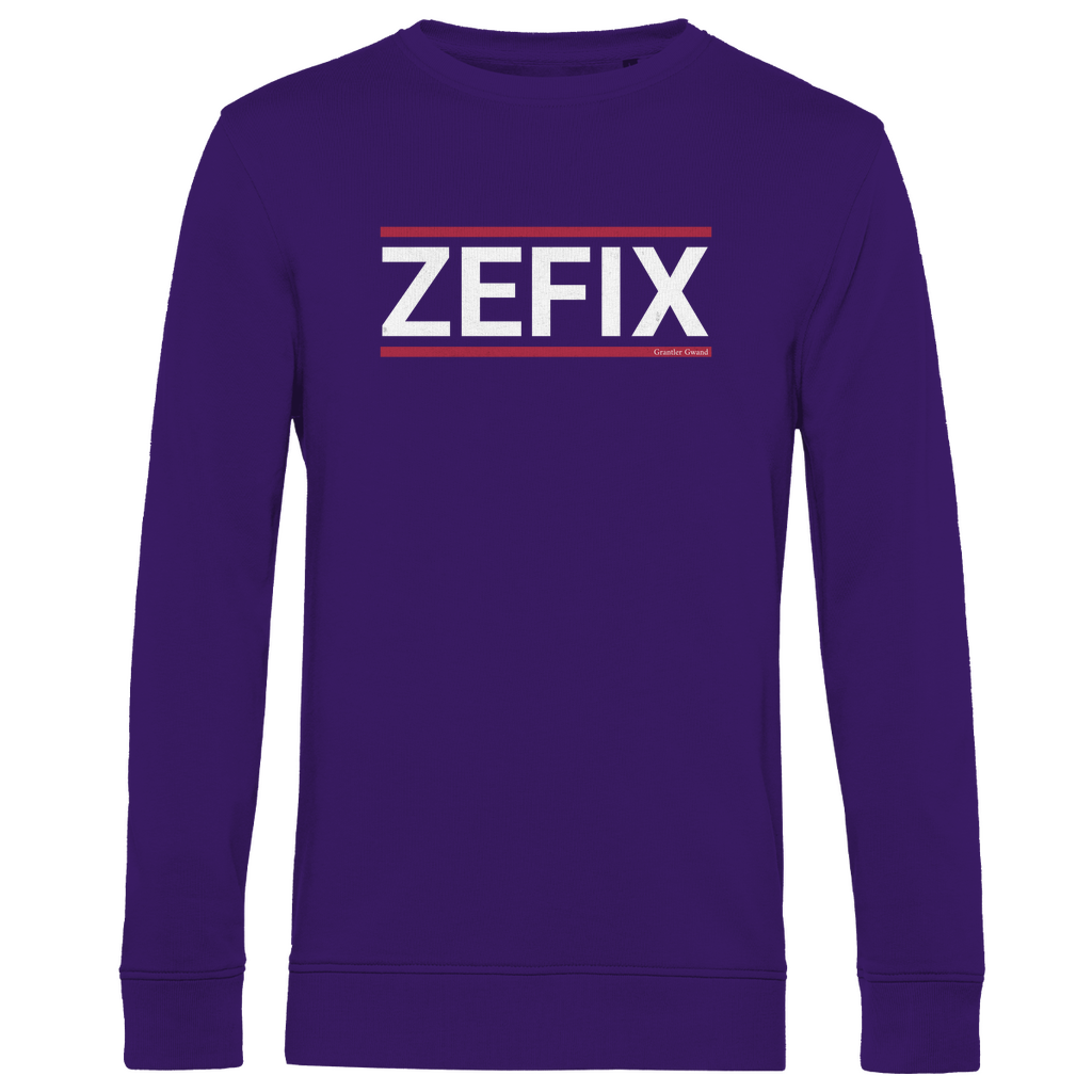 Herren Premium Bio Sweatshirt Zefix - rot/weiß