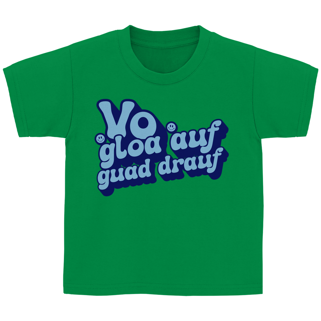 Bayerisches Kinder T-Shirt - Vo gloa auf guad drauf - blau - Grantler Gwand