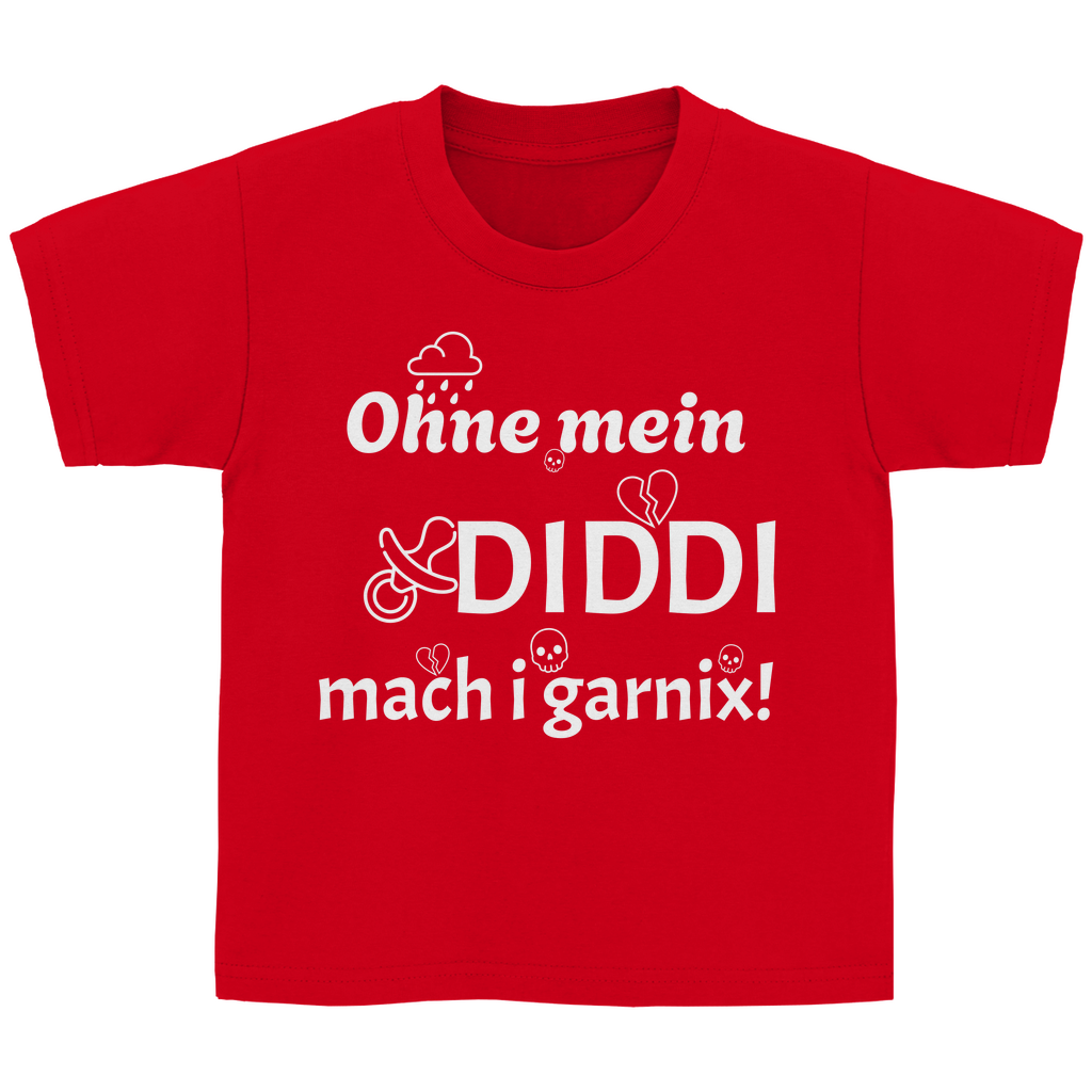 Bayerisches Kinder T-Shirt - Ohne mein Diddi - weiß - Grantler Gwand