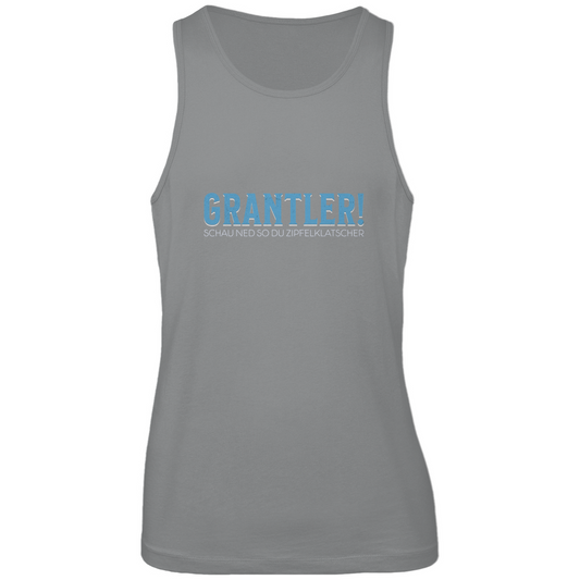 Bayerisches Herren Premium Tank Top Grantler - schau ned so du Zipfelklatscher - blau - Grantler Gwand