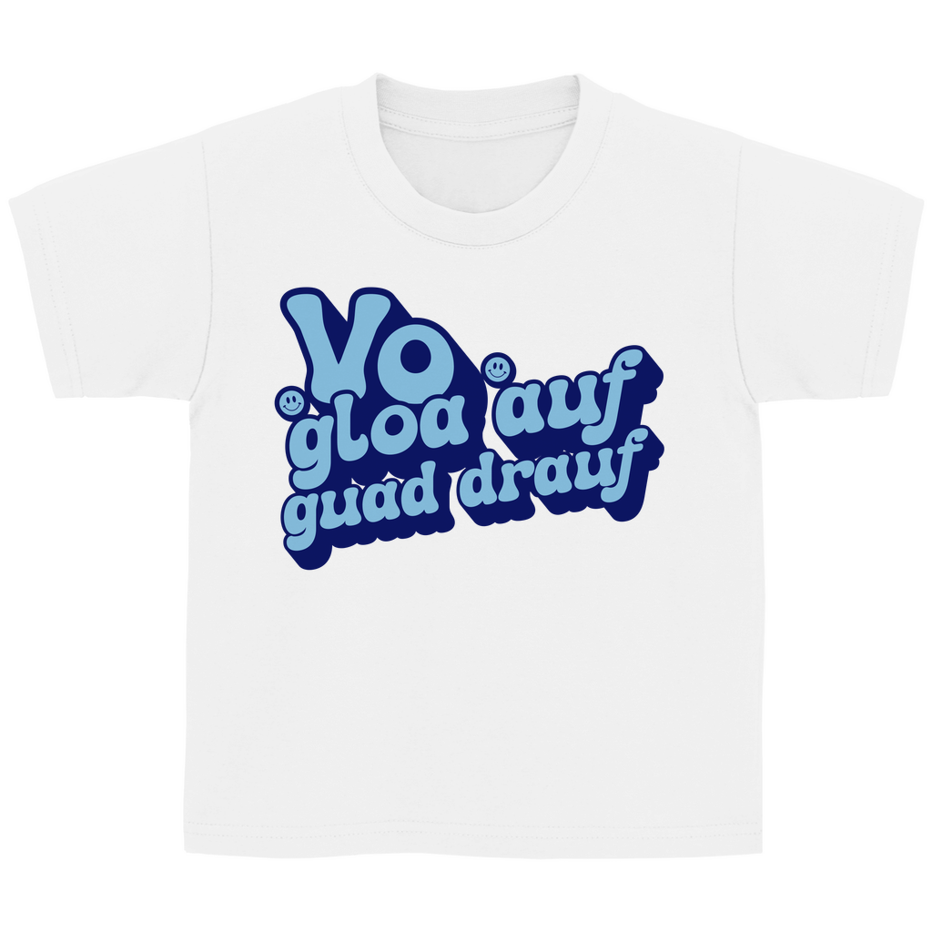 Bayerisches Kinder T-Shirt - Vo gloa auf guad drauf - blau - Grantler Gwand