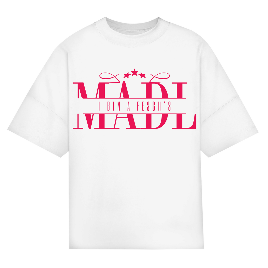 Bayerisches Oversize T-Shirt Frauen - I bin a fesch´s Madl - rot - Grantler Gwand