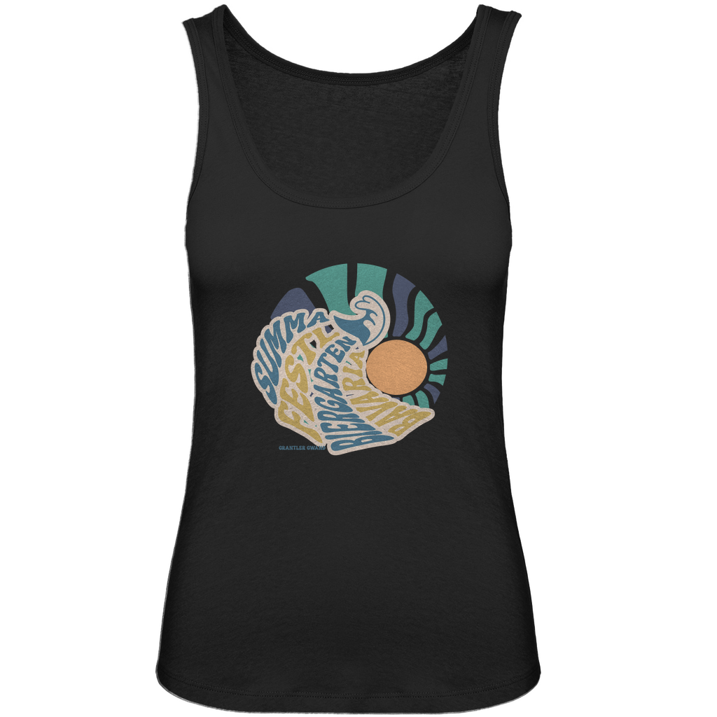 Bayerisches Damen Premium Organic Tank Top Summa, Festl, Biergarten, Bavaria - blau/gold - Grantler Gwand