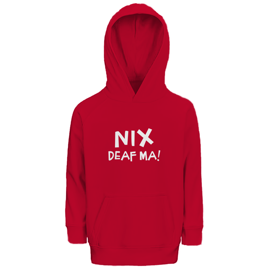 Bayerischer Kinder Premium Bio Hoodie Nix deaf ma - weiß - Grantler Gwand