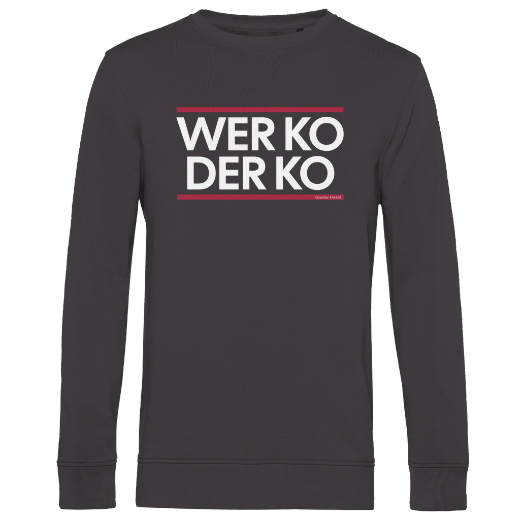 Herren Premium Bio Sweatshirt wer ko der ko - rot/weiß