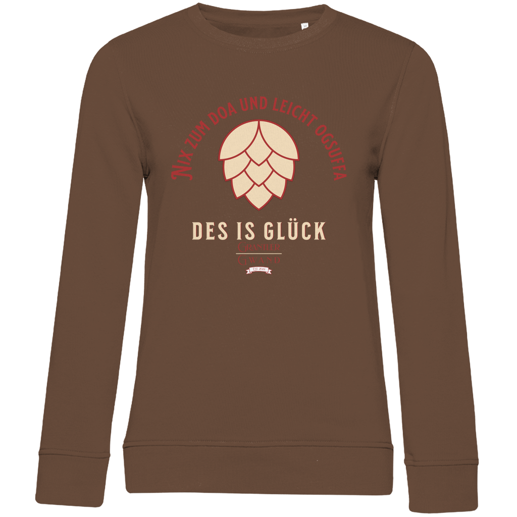 Damen Premium Bio Sweatshirt Nix zum doa und leicht ogsuffa - rot/beige