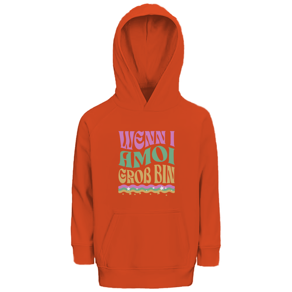 Bayerischer Kinder Premium Bio Hoodie Wenn I amoi Groß bin - Grantler Gwand