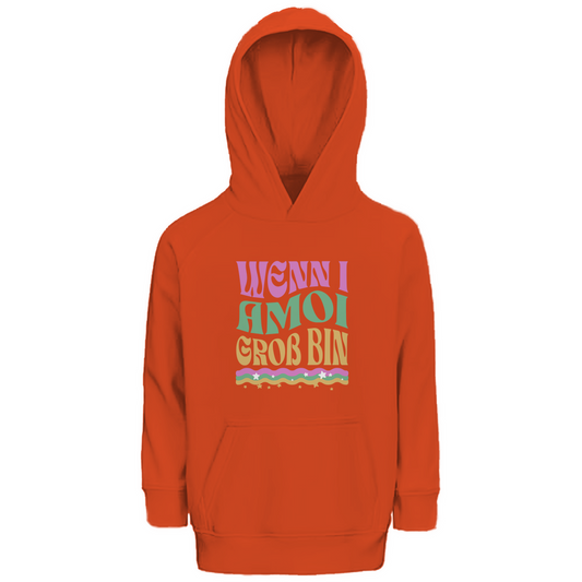 Bayerischer Kinder Premium Bio Hoodie Wenn I amoi Groß bin - Grantler Gwand