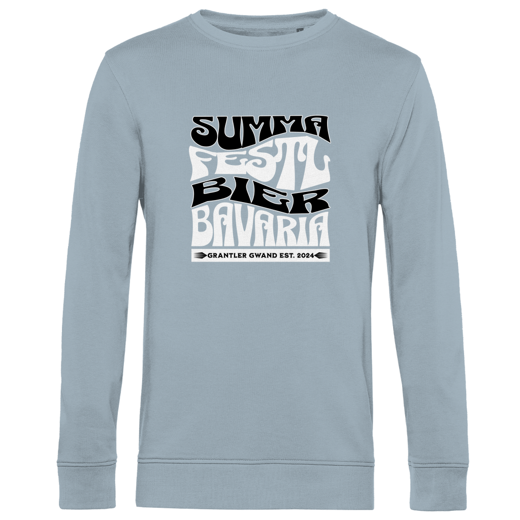 Herren Premium Bio Sweatshirt Summa, Festl, Bier, Bavaria - schwarz/weiß