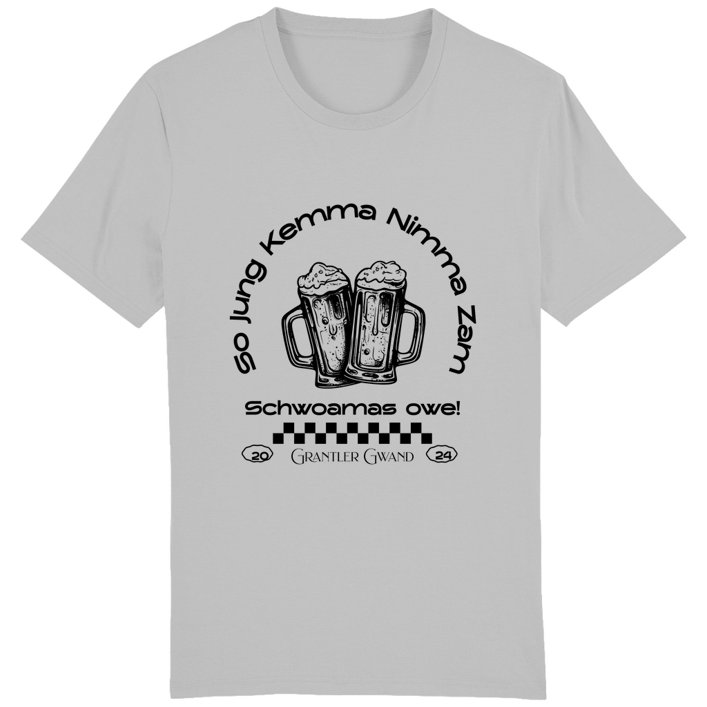 Bayerisches Herren T-Shirt So jung kemma nimma zam, schwoamas owe - schwarz - Grantler Gwand