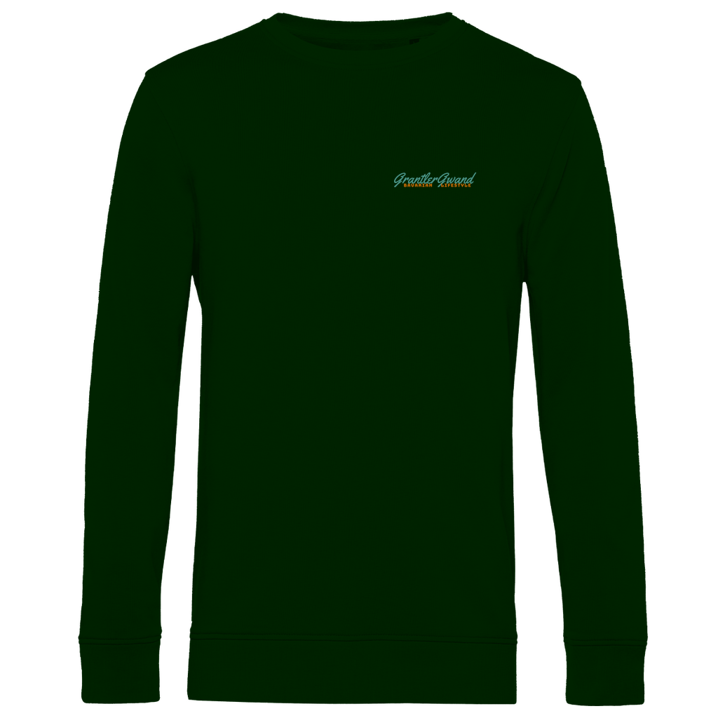 Bayerisches Herren Premium Bio Sweatshirt - A Hoibe a day keeps the Doctor away - Front- und Backprint - Grantler Gwand