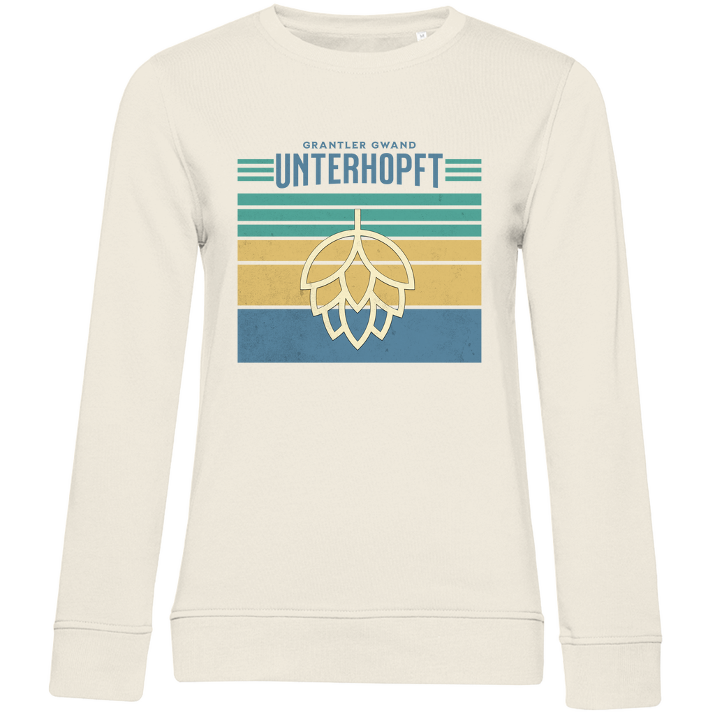 Damen Premium Bio Sweatshirt Unterhopft - blau