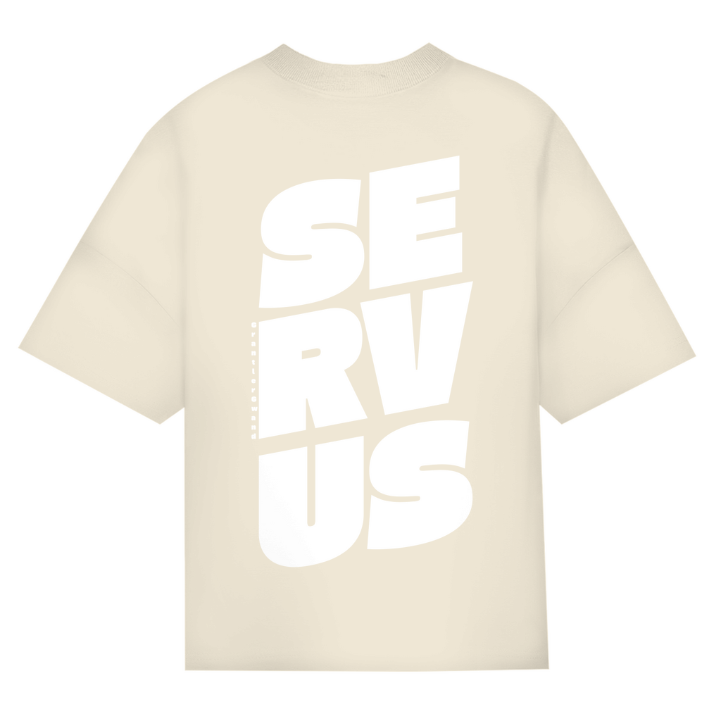 Bayerisches Oversize T-Shirt Unisex - Servus - weiß - Grantler Gwand