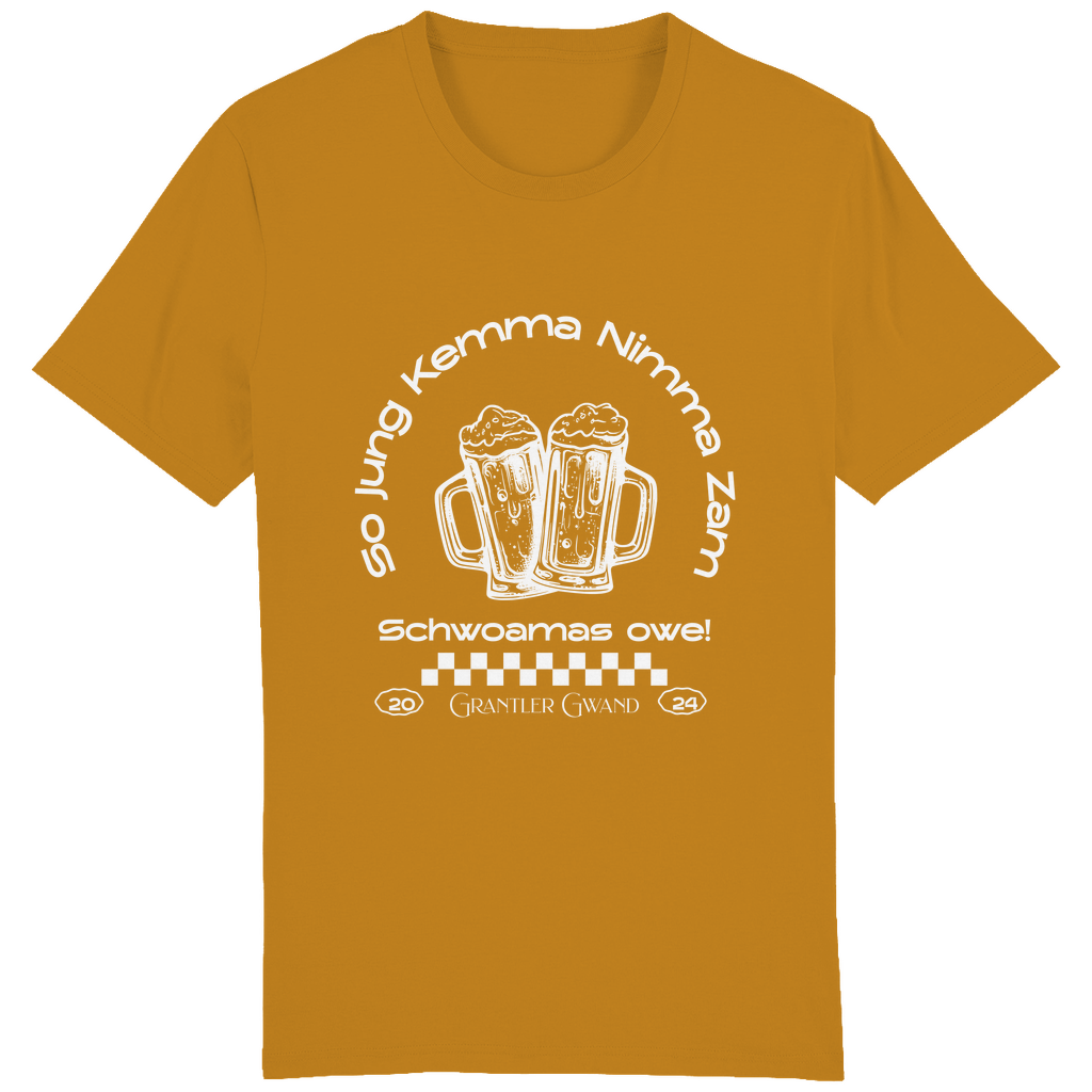 Bayerisches Herren T-Shirt So jung kemma nimma zam, schwoamas owe - weiß - Grantler Gwand