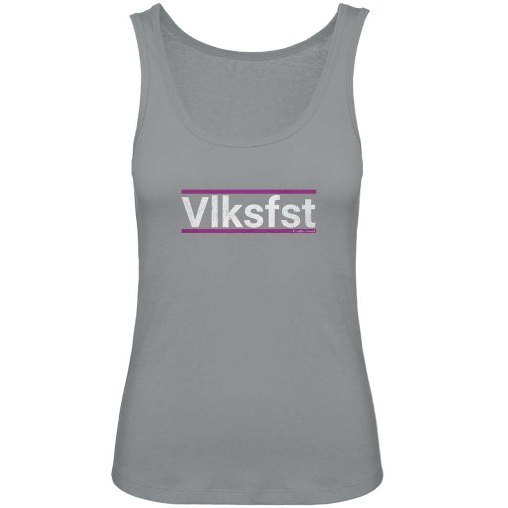 Bayerisches Damen Premium Organic Tank Top Vlksfst - lila/weiß - Grantler Gwand