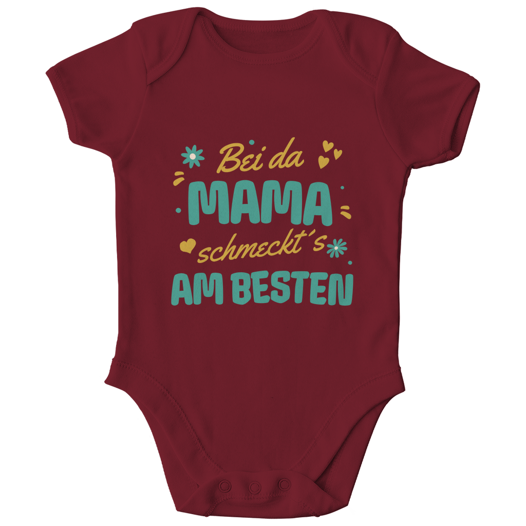 Bayerischer Bio Baby Body Bei da Mama schmeckt´s am besten - grün - Grantler Gwand